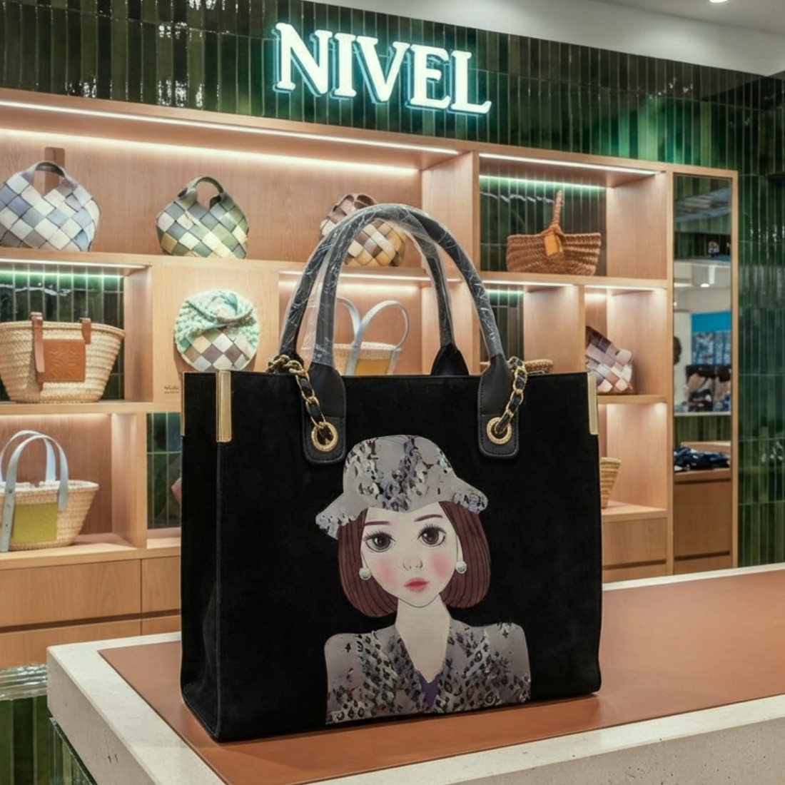 Nivel Customized Name and Patch Tote Bag for Women (07)