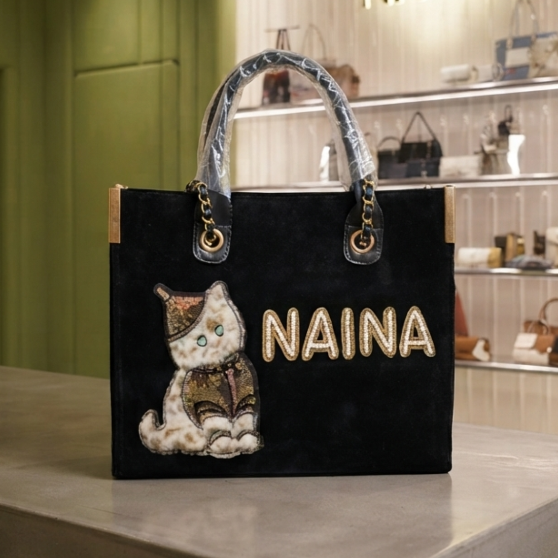 Nivel Customized Name and Patch Tote Bag for Women (06)
