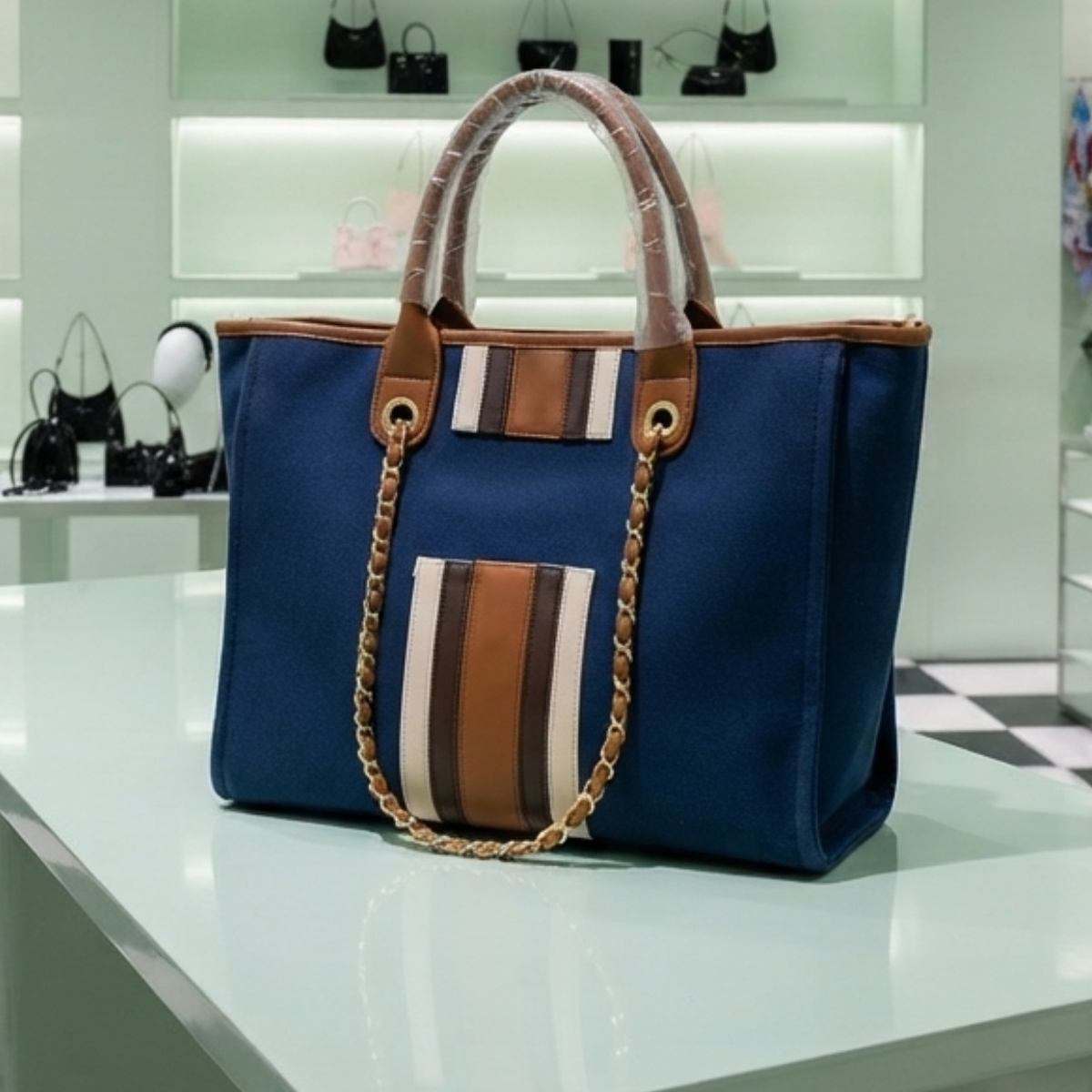 Nivel Customized Name and Patch Tote Bag for Women (07)