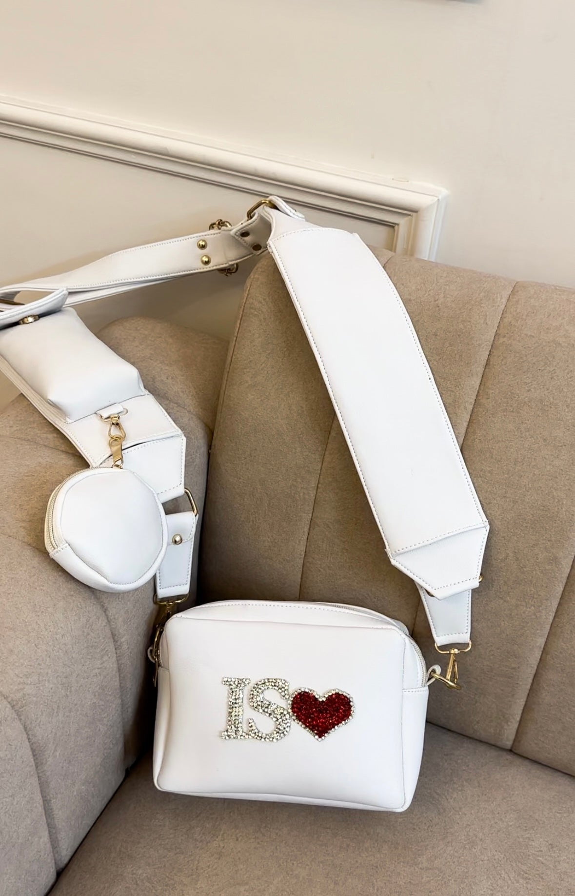 Nivel White dual compartment Bella sling