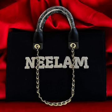 Nivel Premium Pearlet Canvas Customised Tote Bag(Black)_10)