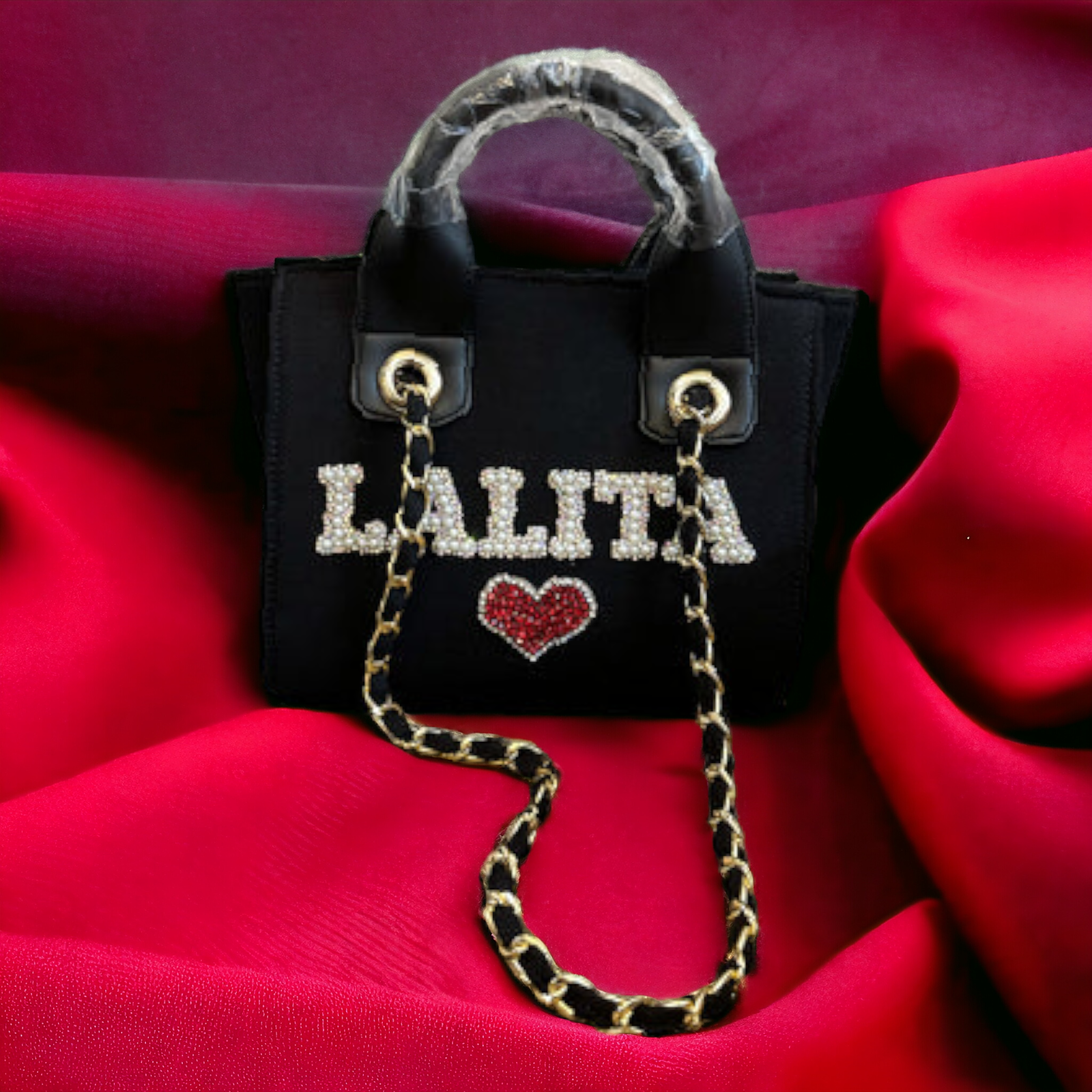 Black Canvas Premium Tote Customised Bag (Black)_04)