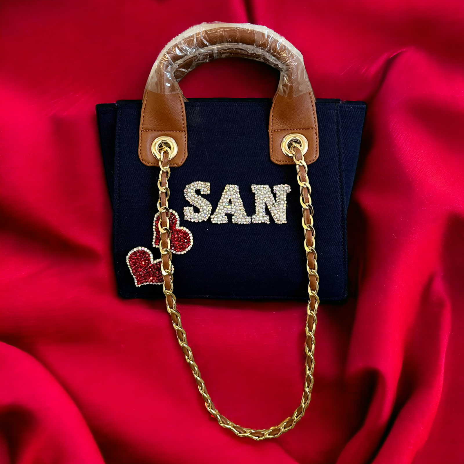 Nivel Navy Blue Mini Customised Scarlet Tote Bag For Women