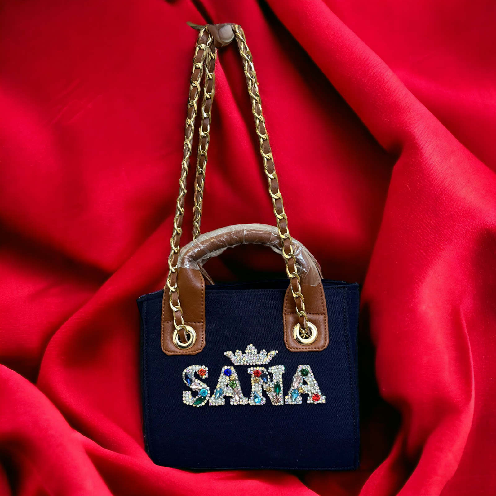 Nivel Navy Blue Mini Customised Scarlet Tote Bag For Women