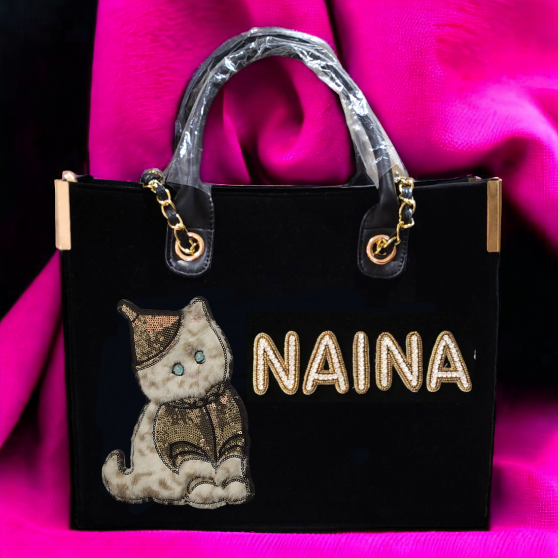 Nivel Customized Name and Patch Tote Bag for Women (06)