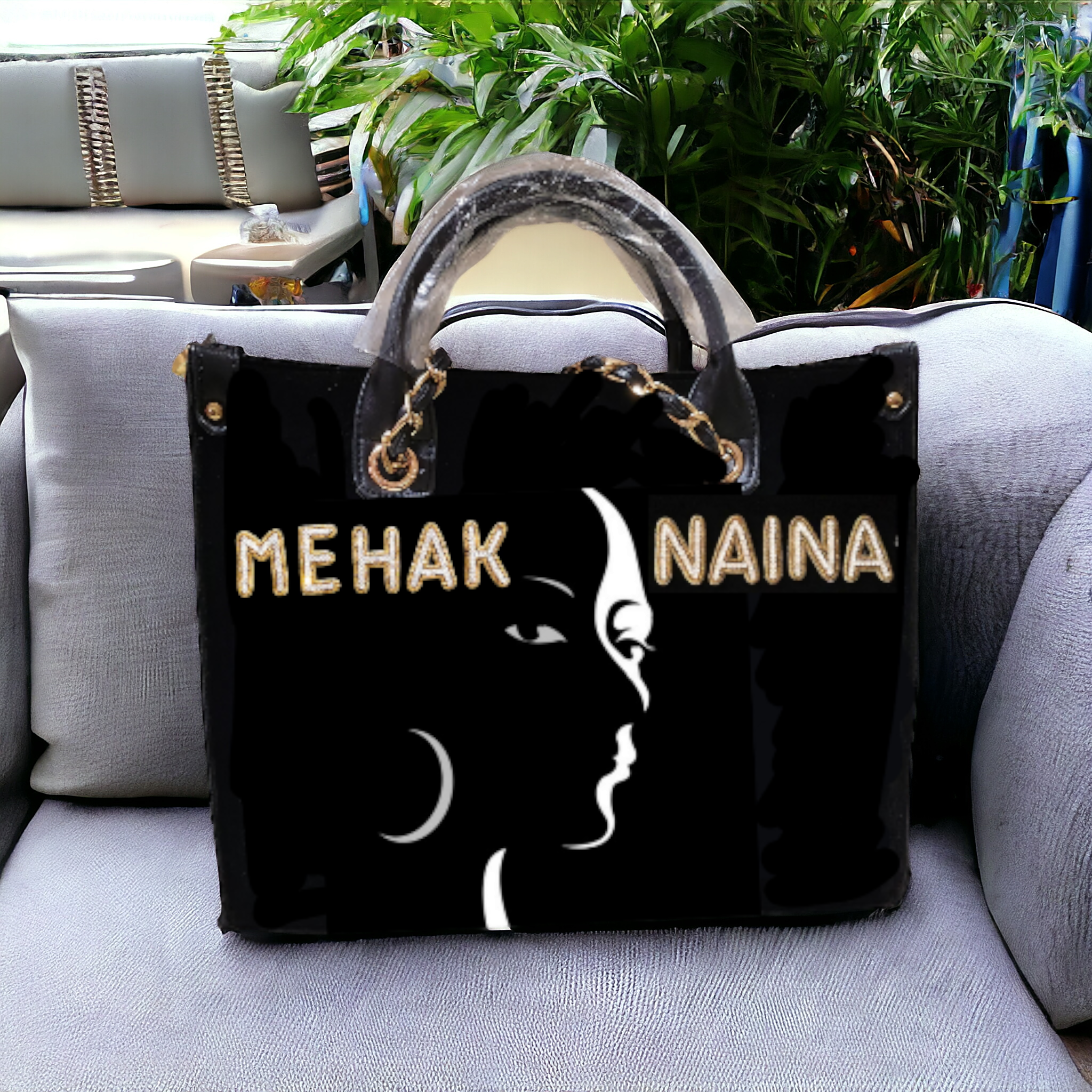 Nivel Customized Name and Print Tote Bag for Women (02)