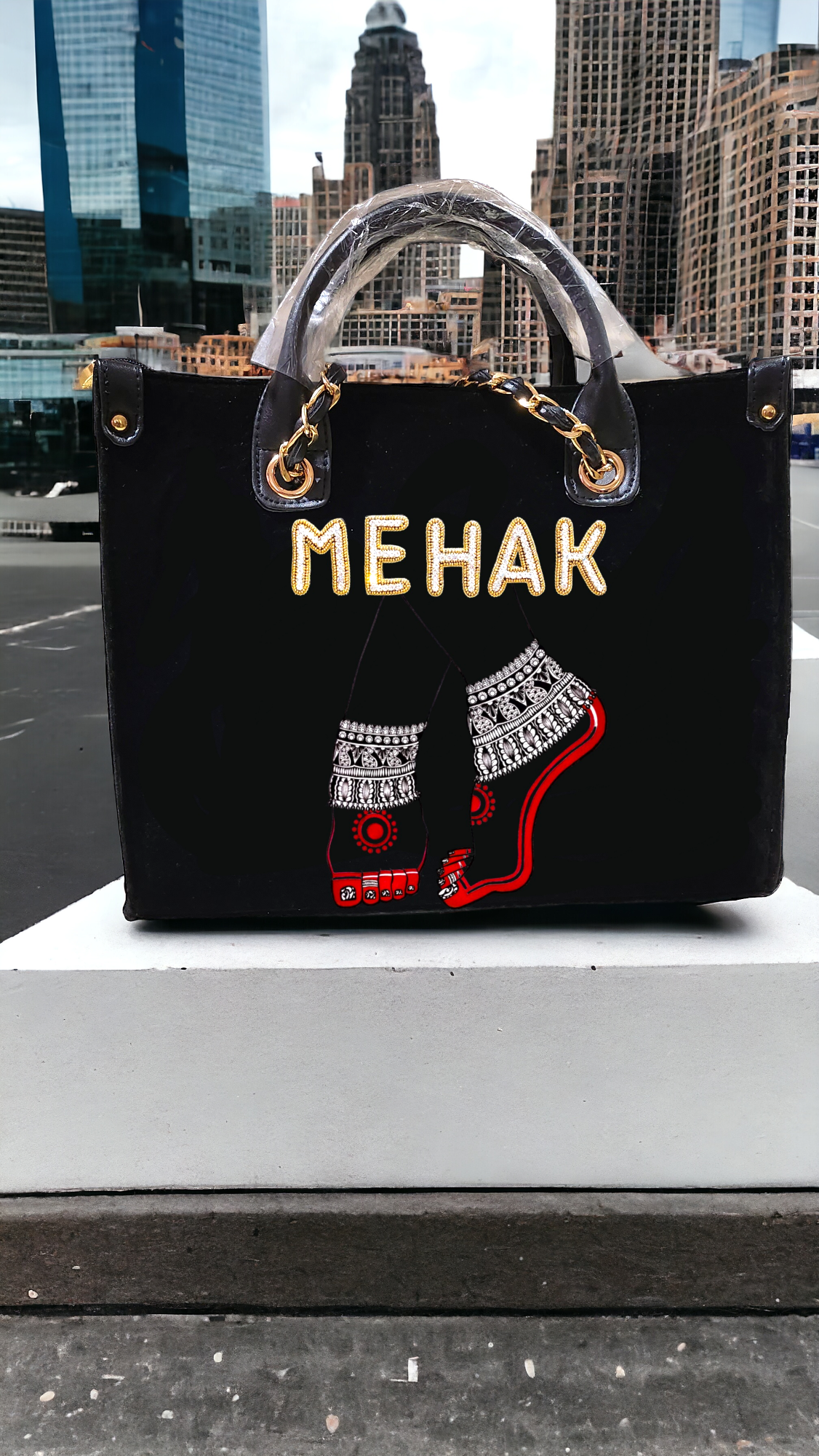 Nivel Customized Name and Print Tote Bag for Women (02)
