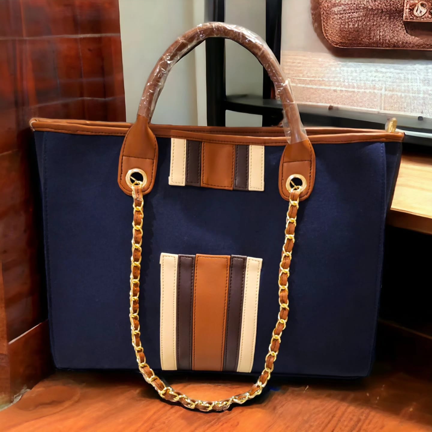 Nivel Customized Name and Patch Tote Bag for Women (07)