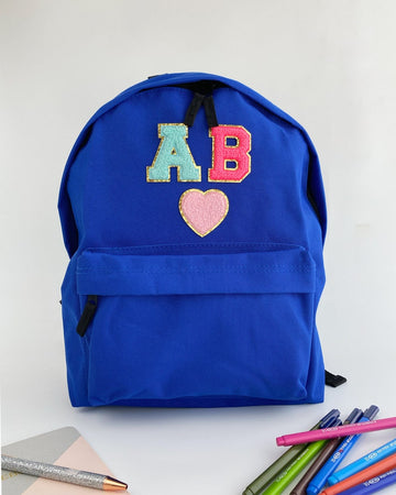 Nivel Customized Backpack with Chenille  Patch Letters for Baby for Kids | Boys | Girls  | Small | Preschool | Nursery | Waterproof |Casual| Picnic | Tuition | Birthday | Gift