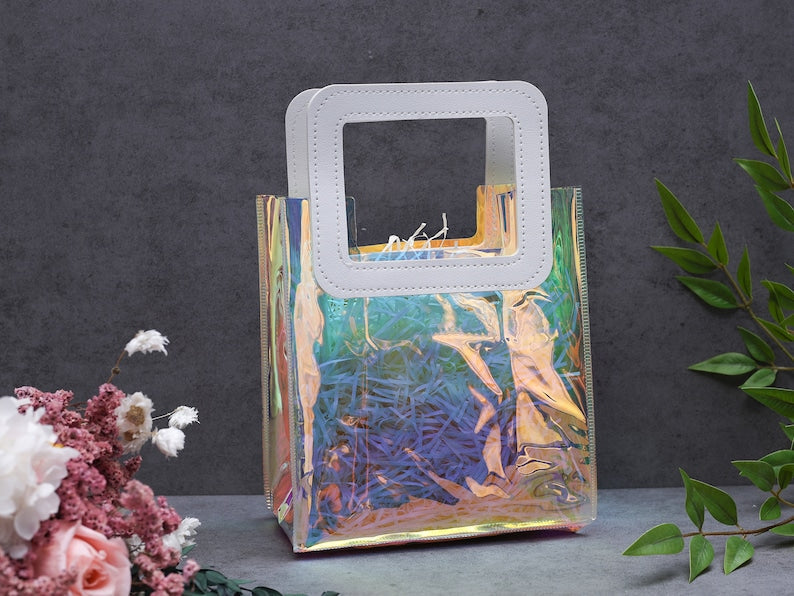 Nivel bags Holographic small Tote bag with Square handle go to with every outfit