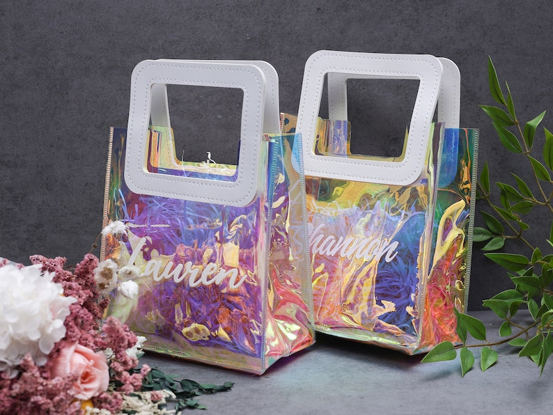 Nivel bags Holographic small Tote bag with Square handle go to with every outfit