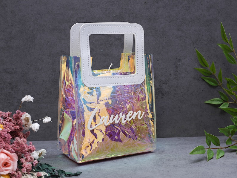 Nivel bags Holographic small Tote bag with Square handle go to with every outfit