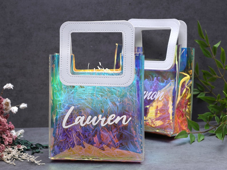 Nivel bags Holographic small Tote bag with Square handle go to with every outfit