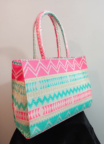Nivel Neon Tote Bag For Women (Multicolor)