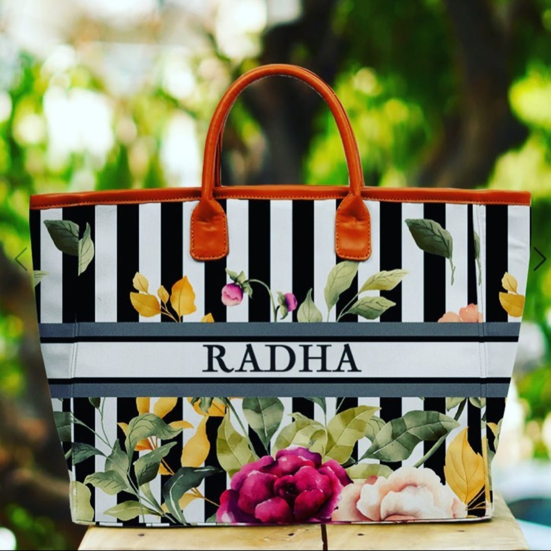 Nivel Zebra, Floral & Blue Jungle Customized Tote bag