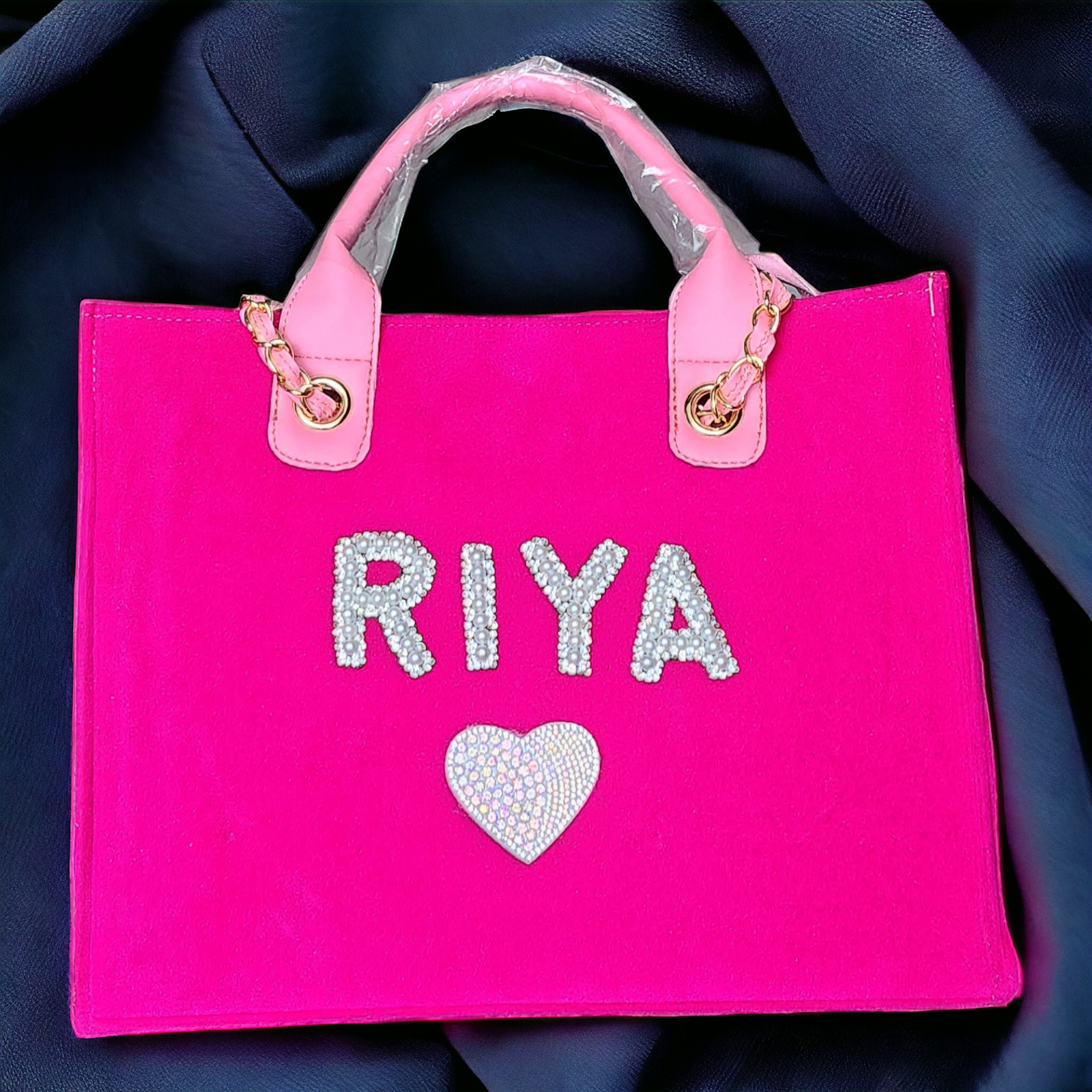 Nivel premium Canvas Customized HOTPINK Tote Bag (_13)