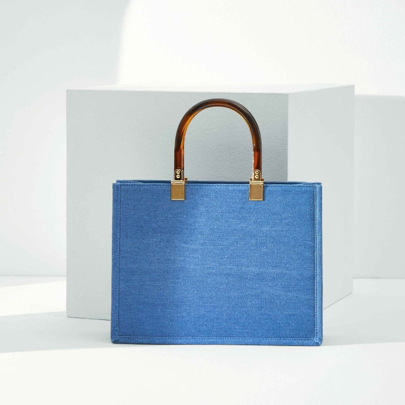 Nivel Blue Denim Tote Bag For Women